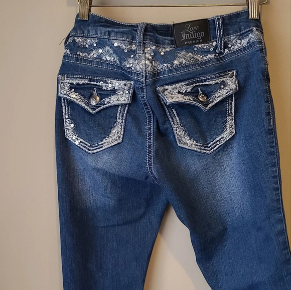 Love Indigo Premium Sz.4 Five Pockets Blue Jeans women's - Picture 3 of 11